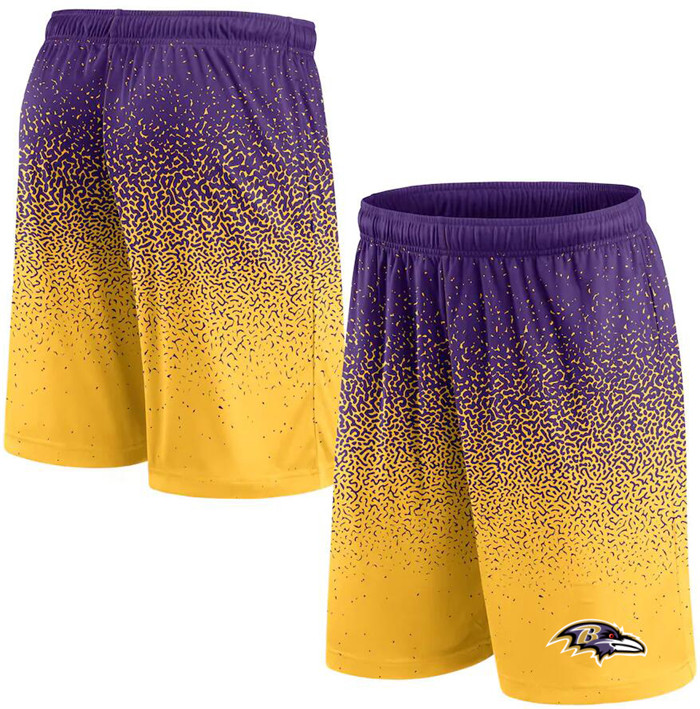 Men's Baltimore Ravens Purple/Yellow Ombre Shorts